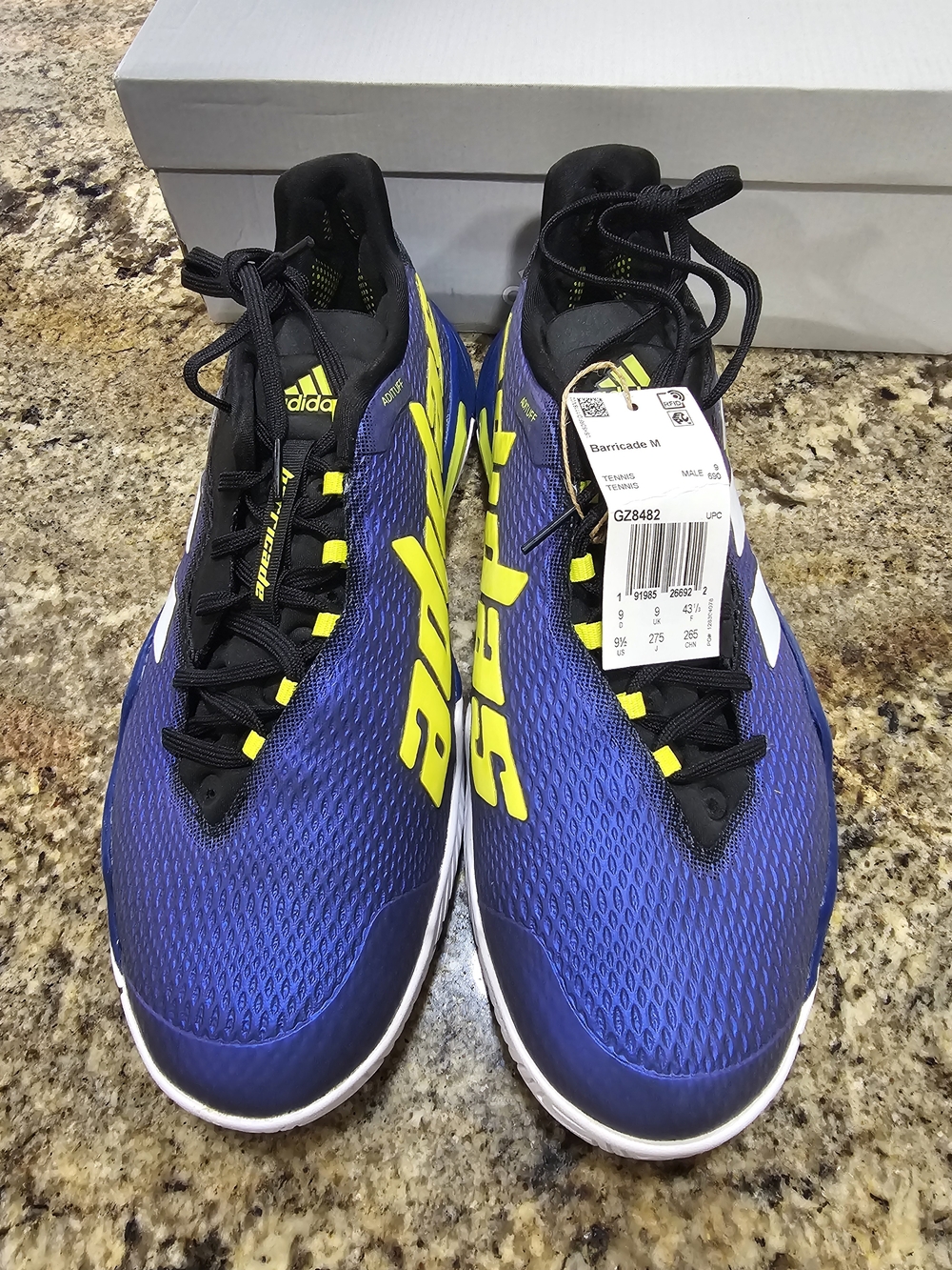 Adidas Barricade Black Blue Metallic 2022 Men's (GZ8482) Size 9.5